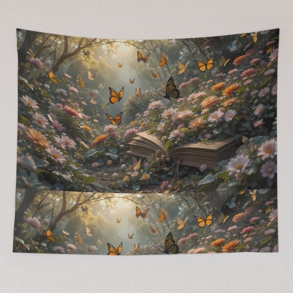 Item preview, 9 Enchanted Garden Vibrant Flowers Butterflies Love Peace designed and sold by ART ATTACK ZONE.