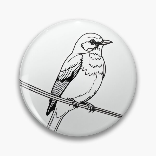 Artikelvorschau, Minimalistische Linienkunst Vogel auf Draht – Schlichte Vintage Natur Illustration entworfen und verkauft von Visualynx.