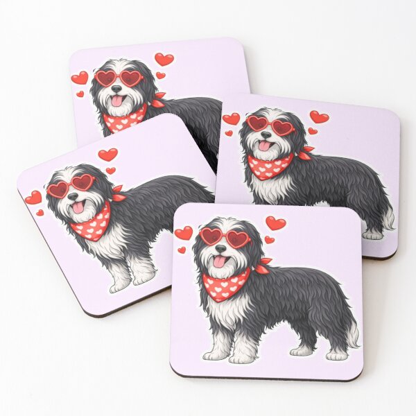 Item preview, Bearded Collie Dog with Hearts - Cute Cartoon Style designed and sold by GoodyPaws.