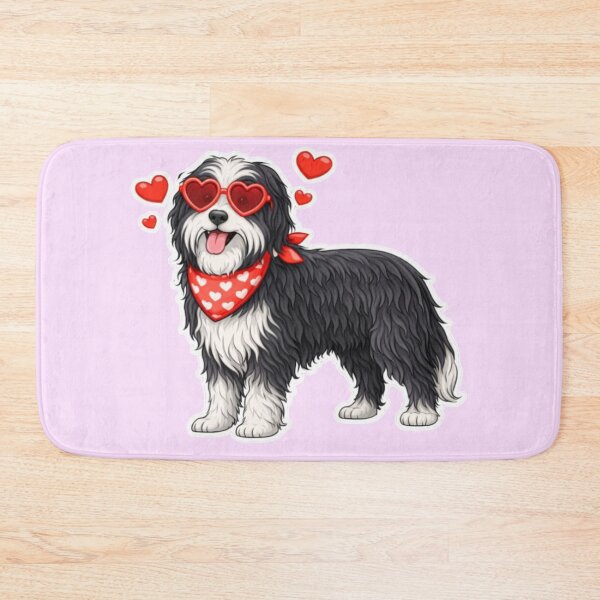 Item preview, Bearded Collie Dog with Hearts - Cute Cartoon Style designed and sold by GoodyPaws.