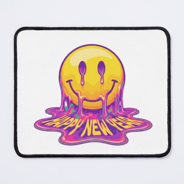 Item preview, Melting Smiley Face Happy New Year | Trippy Psychedelic Art designed and sold by Rosuma Designs.