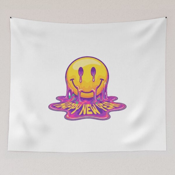 Item preview, Melting Smiley Face Happy New Year | Trippy Psychedelic Art designed and sold by Rosuma Designs.