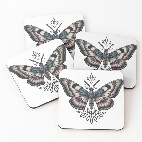 Item preview, Moths with gemstone elements designed and sold by WhereHopeBlooms.
