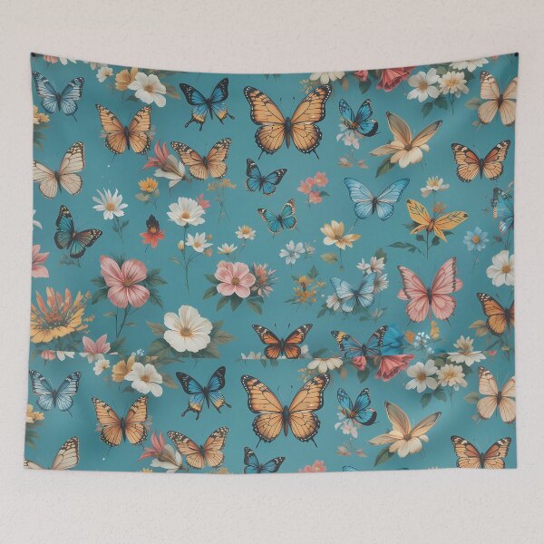 Item preview, B Enchanted Garden Vibrant Flowers Butterflies Love Peace designed and sold by ART ATTACK ZONE.