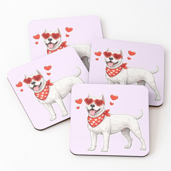 Item preview, Dogo Argentino with Hearts - Cute Cartoon Style designed and sold by GoodyPaws.