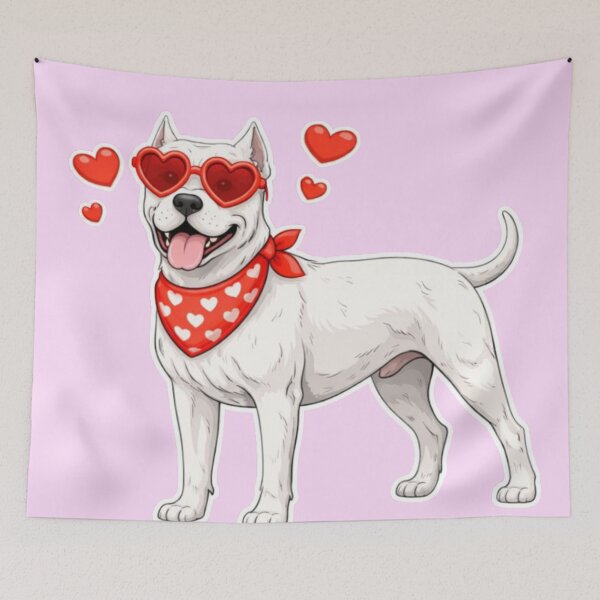 Item preview, Dogo Argentino with Hearts - Cute Cartoon Style designed and sold by GoodyPaws.