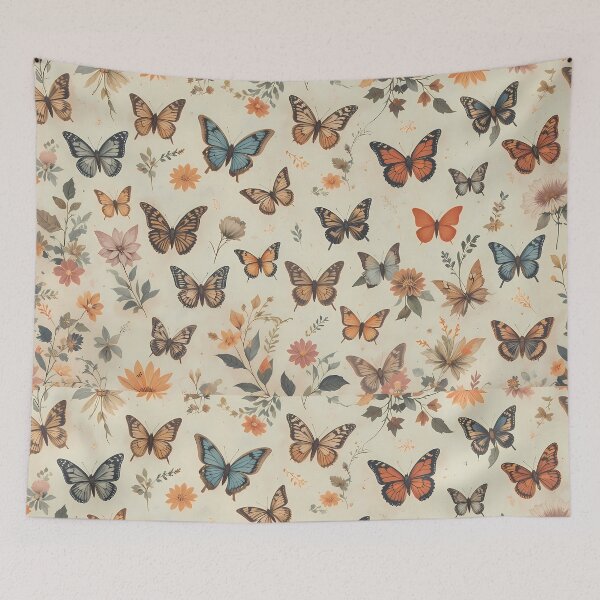Item preview, E Enchanted Garden Vibrant Flowers Butterflies Love Peace designed and sold by ART ATTACK ZONE.