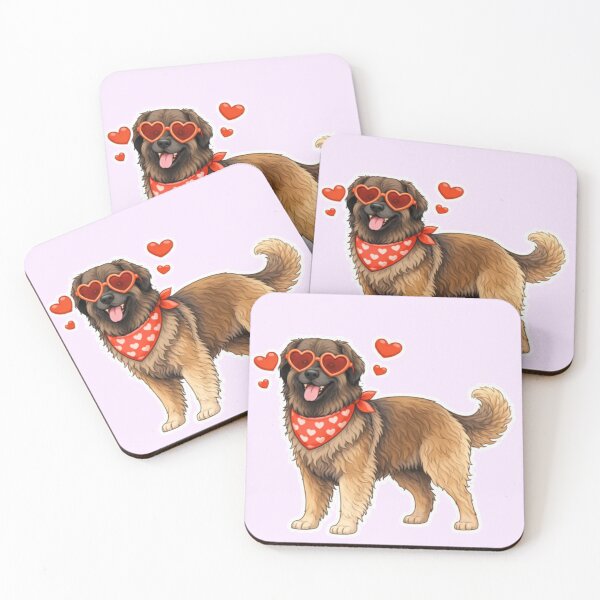 Item preview, Leonberger Dog with Hearts - Cute Cartoon Style designed and sold by GoodyPaws.