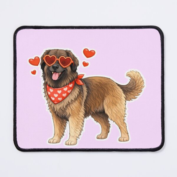 Item preview, Leonberger Dog with Hearts - Cute Cartoon Style designed and sold by GoodyPaws.