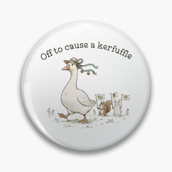 Item preview, Off to Cause A Kerfuffle Silly Cottagecore Goose Chaos Meme designed and sold by DesignsByAnett.