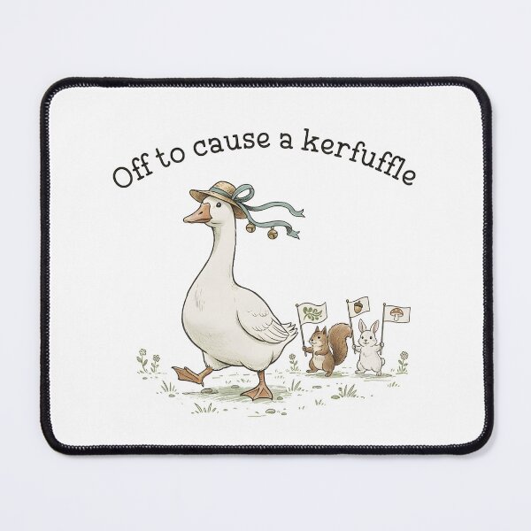 Item preview, Off to Cause A Kerfuffle Silly Cottagecore Goose Chaos Meme designed and sold by DesignsByAnett.