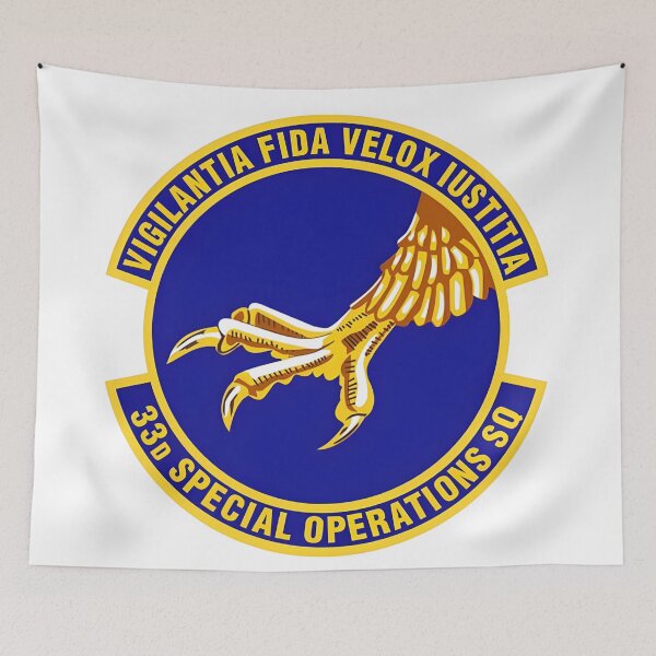Item preview, Vigilantia Fida Velox Iustitia: 33rd Special Operations Squadron Emblem designed and sold by CharlieDesings.