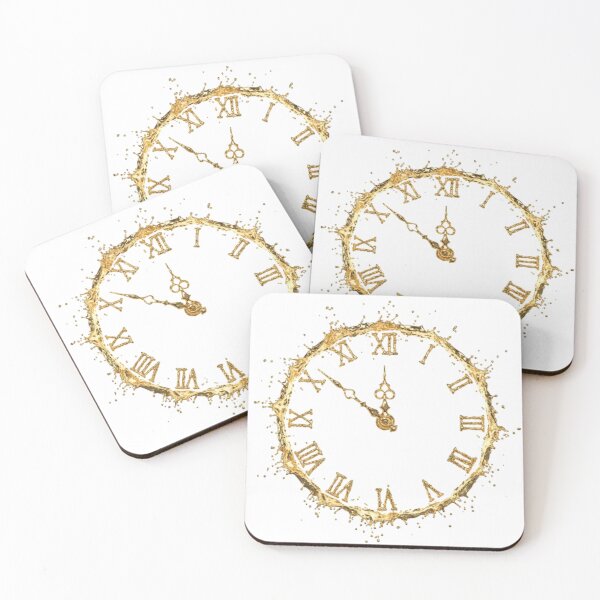 Item preview, Champagne Midnight Clock | Liquid Gold New Year Art designed and sold by Rosuma Designs.
