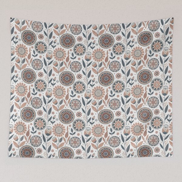 Item preview, Geometric Folk Flowers | Nordic Floral Art designed and sold by Shuga-Design.