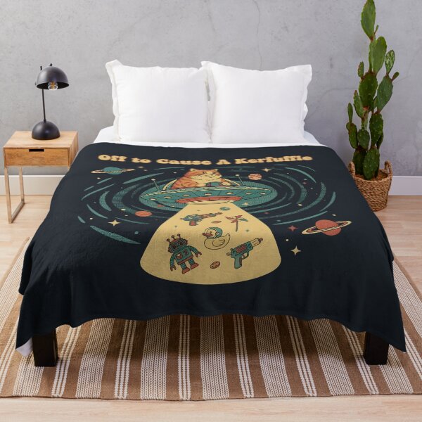 Item preview, Off To Cause A Kerfuffle Space Cat UFO Funny Alien Abduction designed and sold by DesignsByAnett.