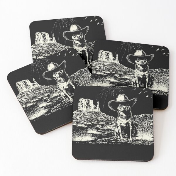 Item preview, Retro Cowboy Chihuahua Under UFO Lights | Funny Wild West Alien Meme designed and sold by love3617.