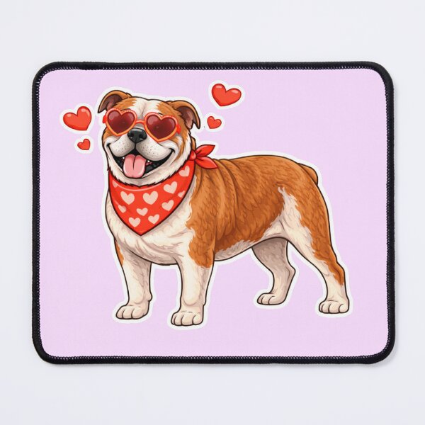 Item preview, English Bulldog with Hearts - Cute Cartoon Style designed and sold by GoodyPaws.