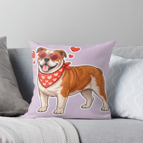 Item preview, English Bulldog with Hearts - Cute Cartoon Style designed and sold by GoodyPaws.
