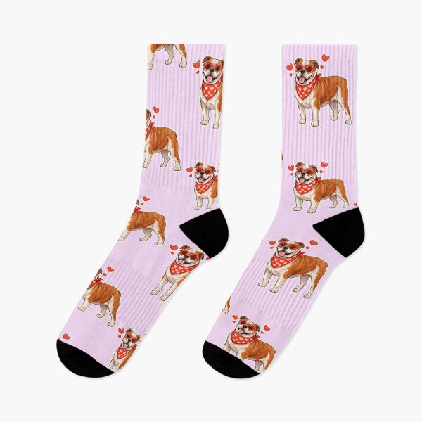 Item preview, English Bulldog with Hearts - Cute Cartoon Style designed and sold by GoodyPaws.