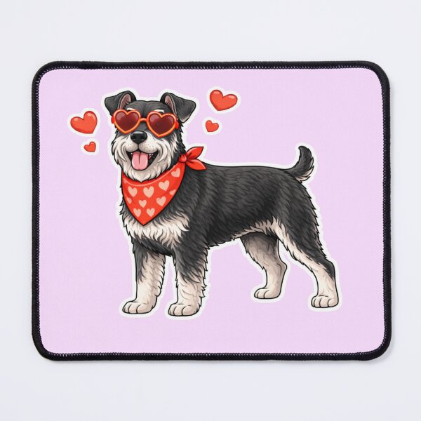 Item preview, Miniature Schnauzer with Hearts - Cute Cartoon Style designed and sold by GoodyPaws.