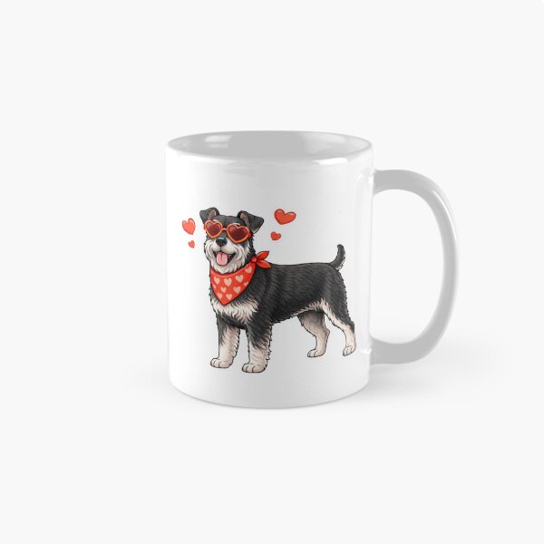 Item preview, Miniature Schnauzer with Hearts - Cute Cartoon Style designed and sold by GoodyPaws.
