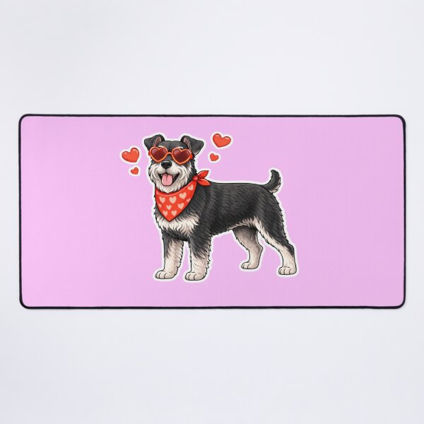 Item preview, Miniature Schnauzer with Hearts - Cute Cartoon Style designed and sold by GoodyPaws.