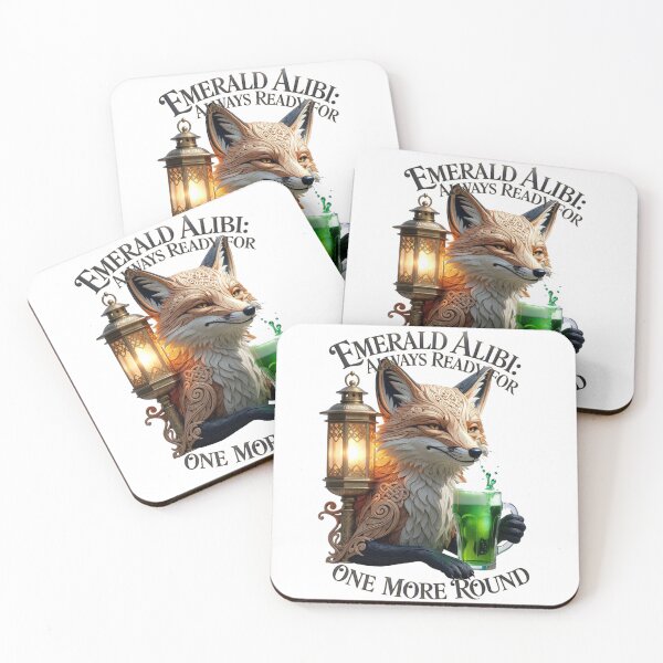 Item preview, Emerald Alibi Fox Graphic Tee | Playful One More Round Lantern Pub Mischief Irish Shirt designed and sold by YMLux.