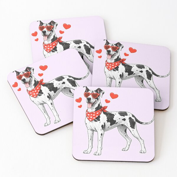 Item preview, Great Dane with Hearts - Cute Cartoon Style designed and sold by GoodyPaws.