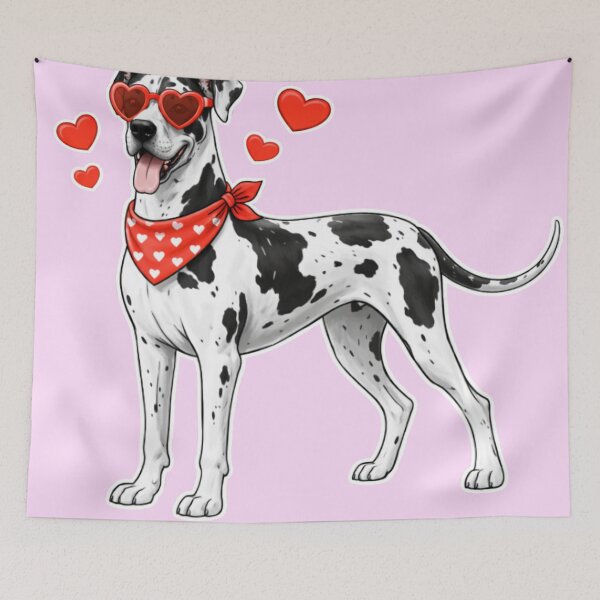 Item preview, Great Dane with Hearts - Cute Cartoon Style designed and sold by GoodyPaws.