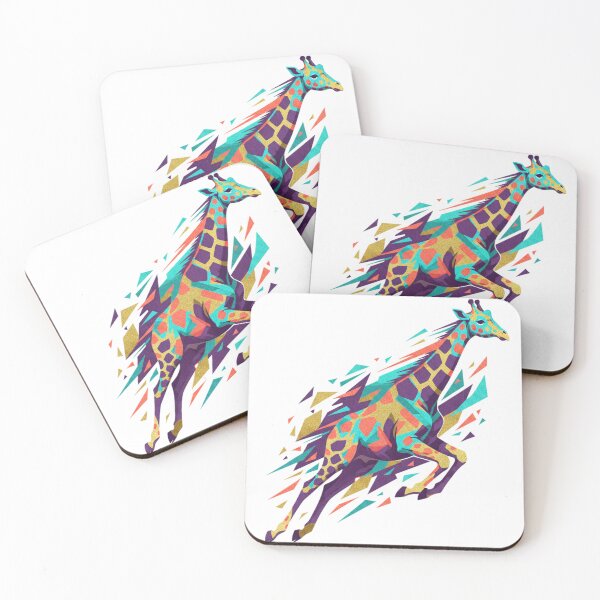Item preview, Running Giraffe Geometric Art  Speed and Freedom  Wildlife Wall Art designed and sold by SavannaStrikes.