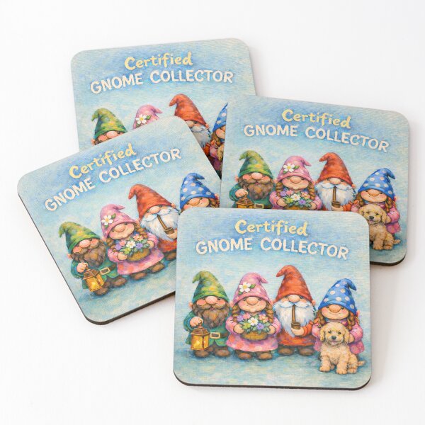 Item preview, Certified Gnome Collector – Hand-Painted Acrylic Gnomes & Puppy designed and sold by PaisleyMarten.