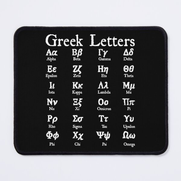 Item preview, Nerdy Vintage Greek Letters Math Teacher White Text designed and sold by MathWare MathClips.