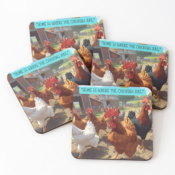 Item preview, Home Is Where the Chickens Are – Cozy Farm Chicken Illustration designed and sold by george335555.