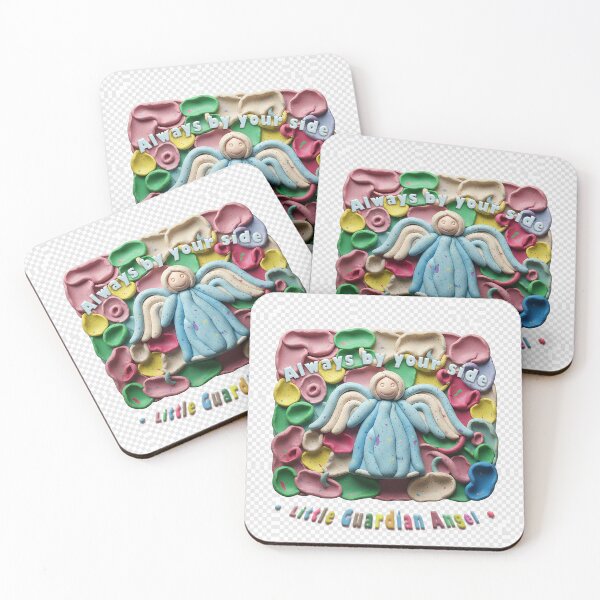 Item preview, Cute Little Guardian Angel Clay Art - Always By Your Side - Handcrafted 3D Clay Illustration designed and sold by Studiocolors.