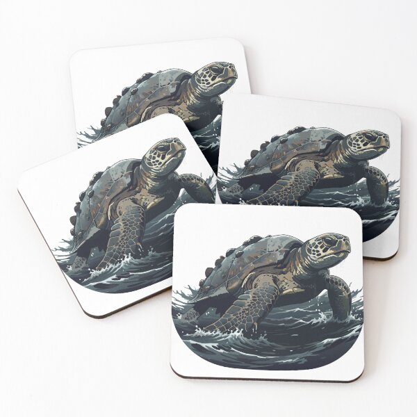 Item preview, Majestic Sea Turtle Rising from the Ocean – Wildlife Illustration designed and sold by Royalsticker.