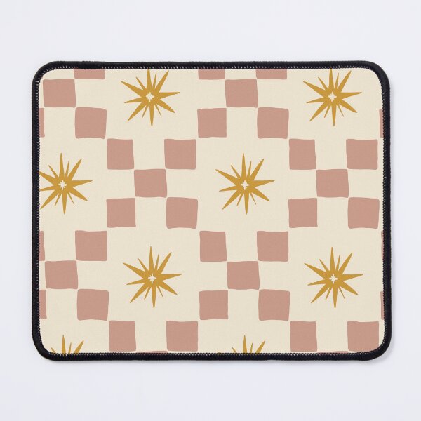 Artikelvorschau, Retro-Sternenkaromuster in Blush & Mustard entworfen und verkauft von emilee.faye.