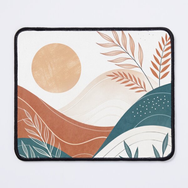 Item preview, Abstract Boho Landscape – Warm Terracotta & Teal Minimalist Nature Art designed and sold by VivoStudio.