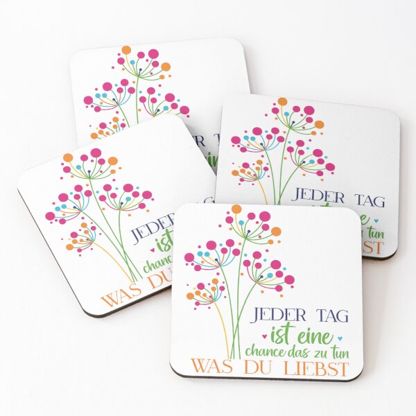 Item preview, Jeder Tag Ist Eine Chance Floral — Colorful German Motivational Quote Art designed and sold by Colorful-Garden.