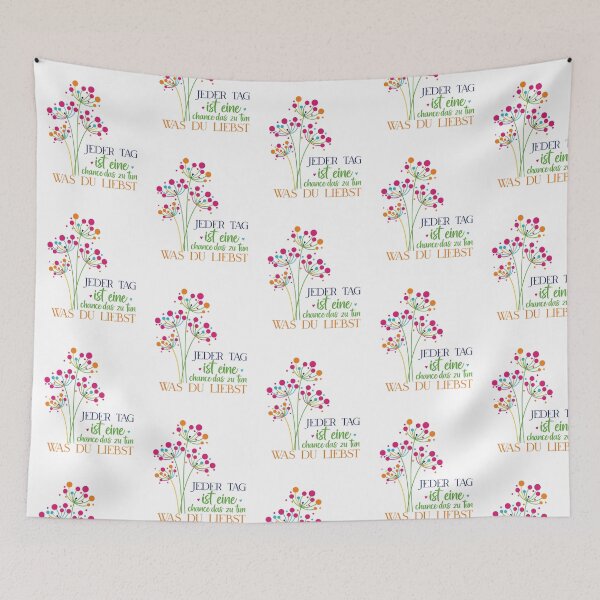 Item preview, Jeder Tag Ist Eine Chance Floral — Colorful German Motivational Quote Art designed and sold by Colorful-Garden.