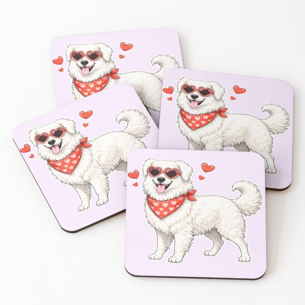 Item preview, Slovakian Chuvach with Hearts - Cute Cartoon Style designed and sold by GoodyPaws.