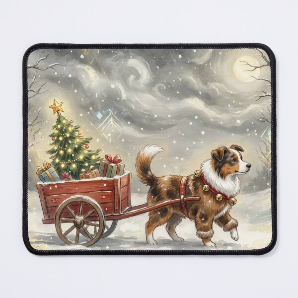 Item preview, Dog Delivering Christmas Tree designed and sold by M-Y-A-R-T-.