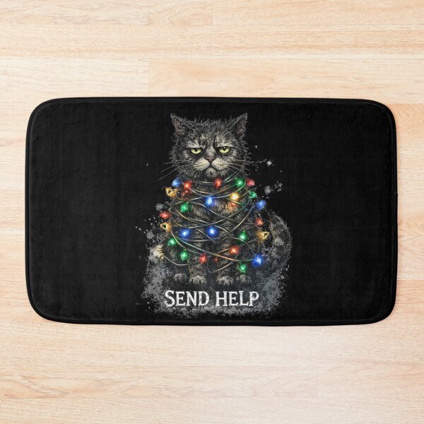 Item preview, Send Help Cat Christmas Design – Funny Grumpy Cat Holiday Art designed and sold by FluffinCool.
