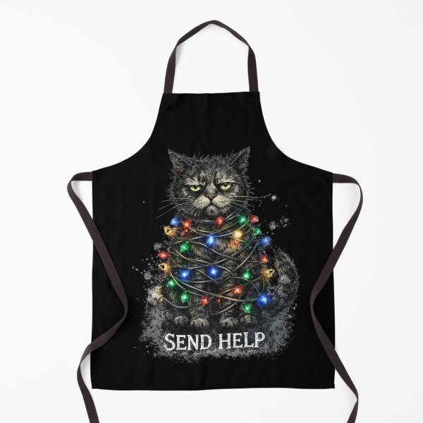 Item preview, Send Help Cat Christmas Design – Funny Grumpy Cat Holiday Art designed and sold by FluffinCool.