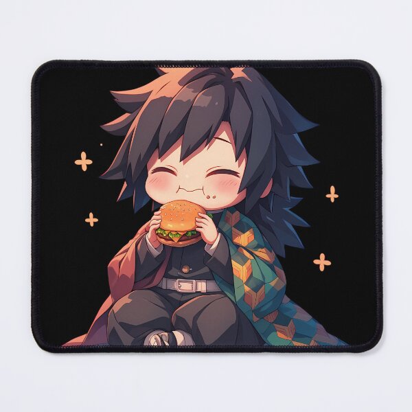 Item preview, Giyu Tomioka Demon Slayer Anime Chibi Kawaii Burger Cute Calm Sparkles designed and sold by mildaclairmo.