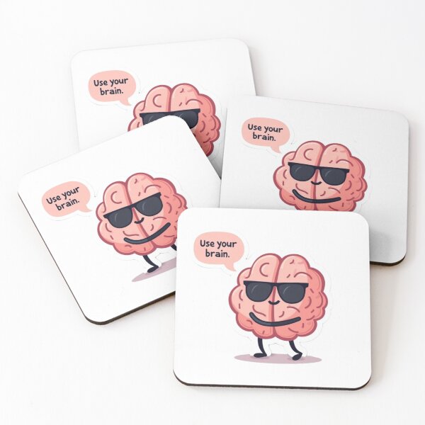 Item preview, Use Your Brain – Cute Smart Brain Sticker designed and sold by TinyJoy Studio.