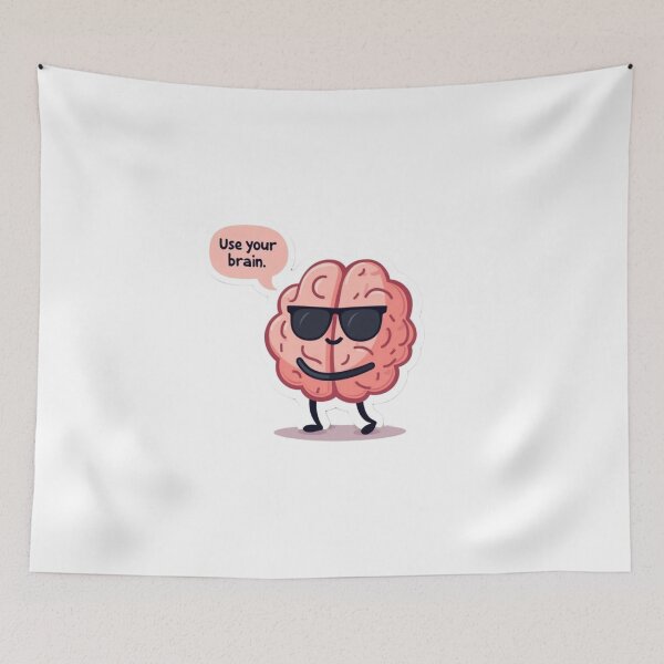 Item preview, Use Your Brain – Cute Smart Brain Sticker designed and sold by TinyJoy Studio.