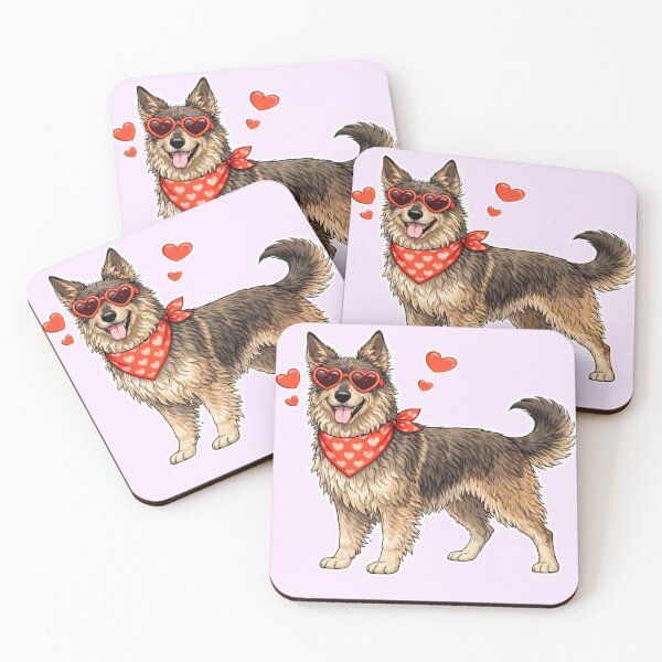 Item preview, Picardy Sheepdog with Hearts - Cute Cartoon Style designed and sold by GoodyPaws.