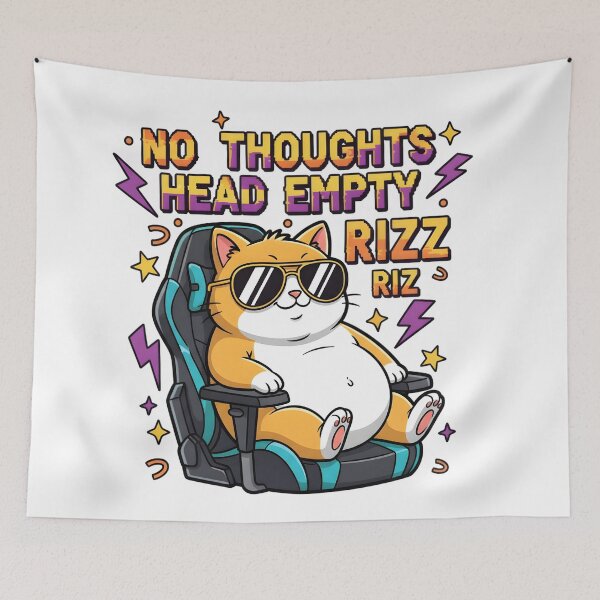 Item preview, No Thoughts Head Empty Rizz Cat designed and sold by AnnDesignStudio.