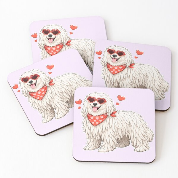 Item preview, Komondor with Hearts - Cute Cartoon Style designed and sold by GoodyPaws.