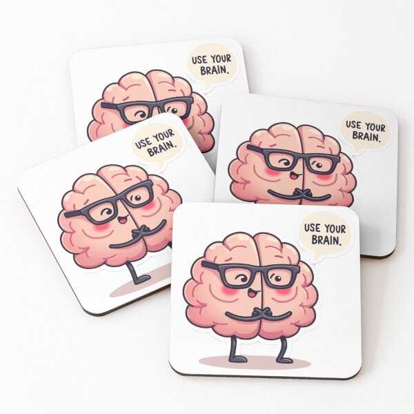 Item preview, Use Your Brain – Cute Smart Brain Sticker designed and sold by TinyJoy Studio.